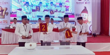 KPU OKU Timur Tetapkan Nomor Urut Kedua Paslon, Fery-Herly Dapat Nomor Urut Dua.