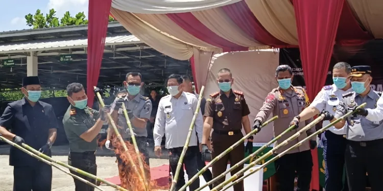 Kejari OKU Timur Musnahkan Barang Bukti, Ini Hasilnya.