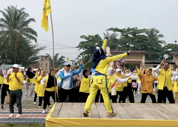 Ribuan Peserta Tumpah Ruah Ikuti Senam Bersama Partai Golkar.