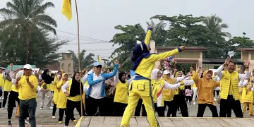 Ribuan Peserta Tumpah Ruah Ikuti Senam Bersama Partai Golkar.
