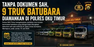 Tanpa Dokumen Sah, 9 Truk Batubara Diamankan di Polres OKU Timur
